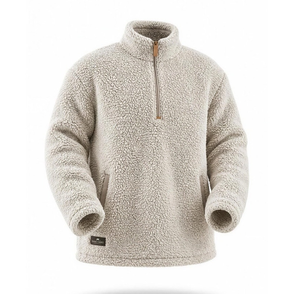 Simply Southern Womens Sherpa Pullover 1/4 Zip Gray Sweater Size‎ Medium
